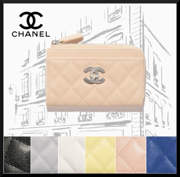 限定ロゴ フラグメントケース【CHANEL】ジップ カードケース