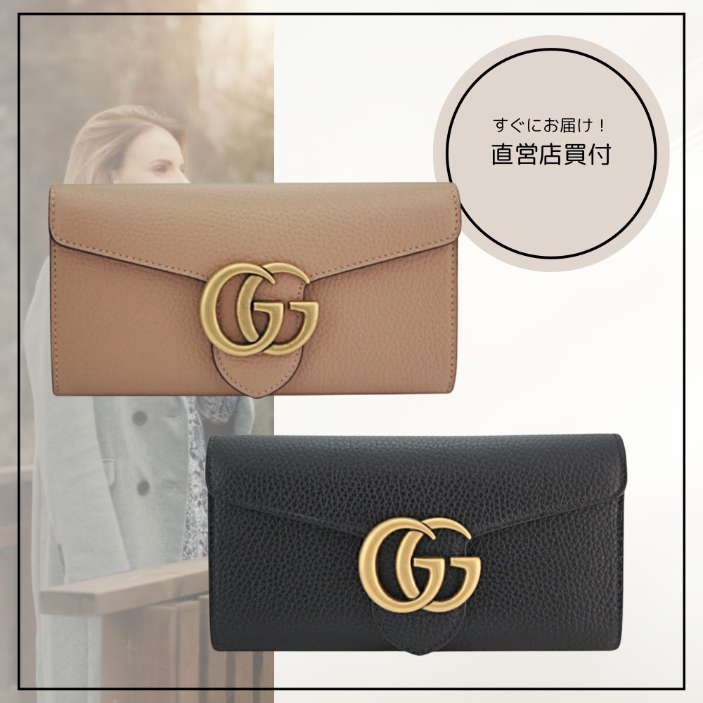 【すぐ届く！直営店買付】GUCCI GGマーモント レザー ウォレット