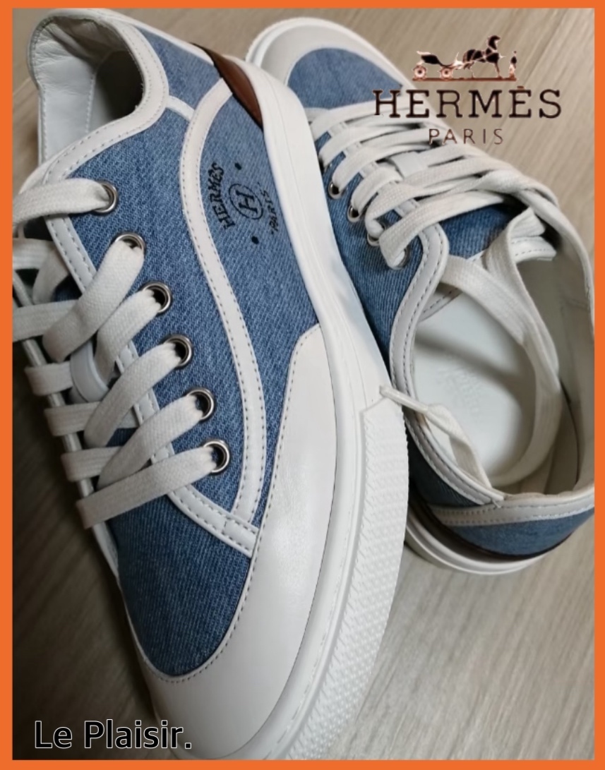 【新色カラー♡HERMES デニム生地&レザー Get スニーカー