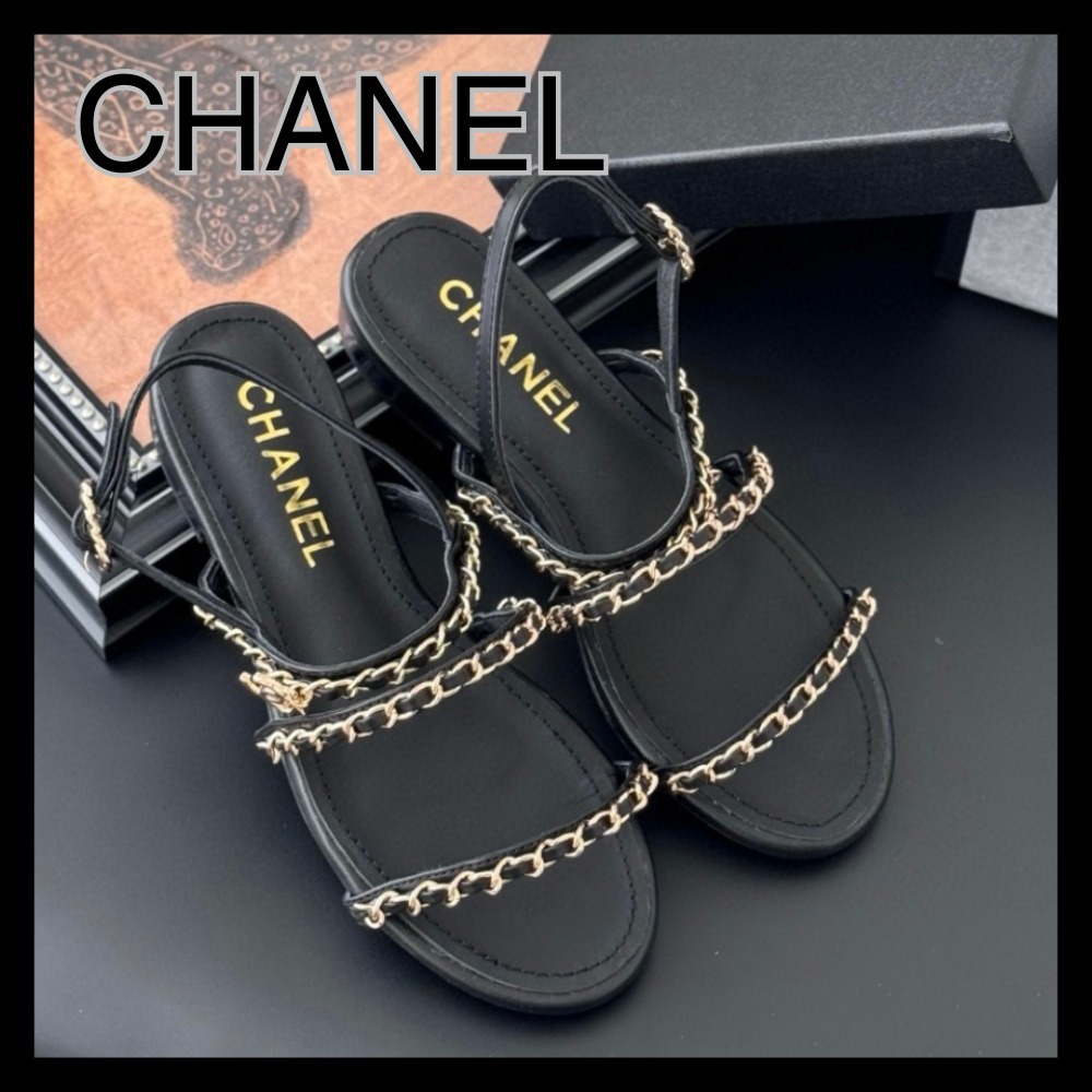 【足元からオシャレ度UP♪】CHANEL フラットサンダル