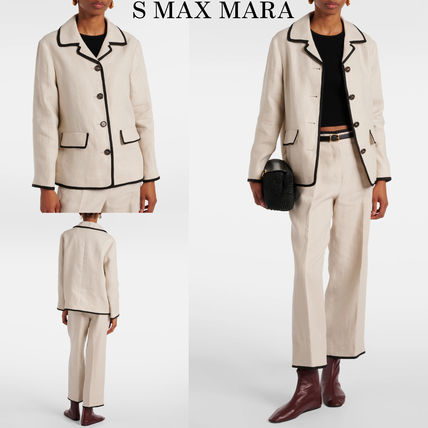 関税込【S Max Mara】[KASIA] リネン混ダブルブレストジャケット リネン S Max Mara(エス マックスマーラ) ジャケット(レディース