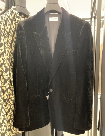 YSL シャイニーベルベットシングルブレストジャケット＆パンツ