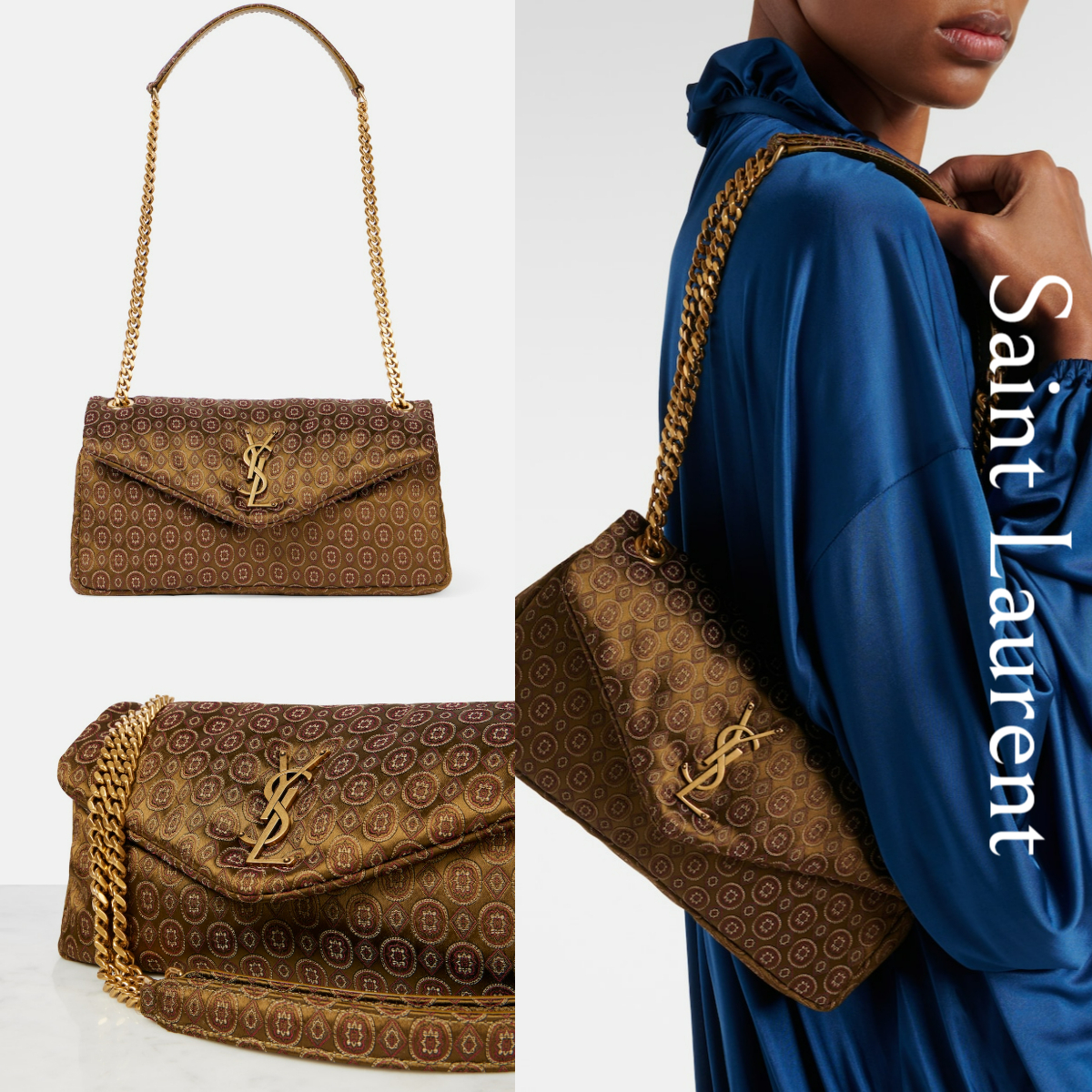 *Saint Laurent*カリプソ スモール ジャカード ショルダーバッグ