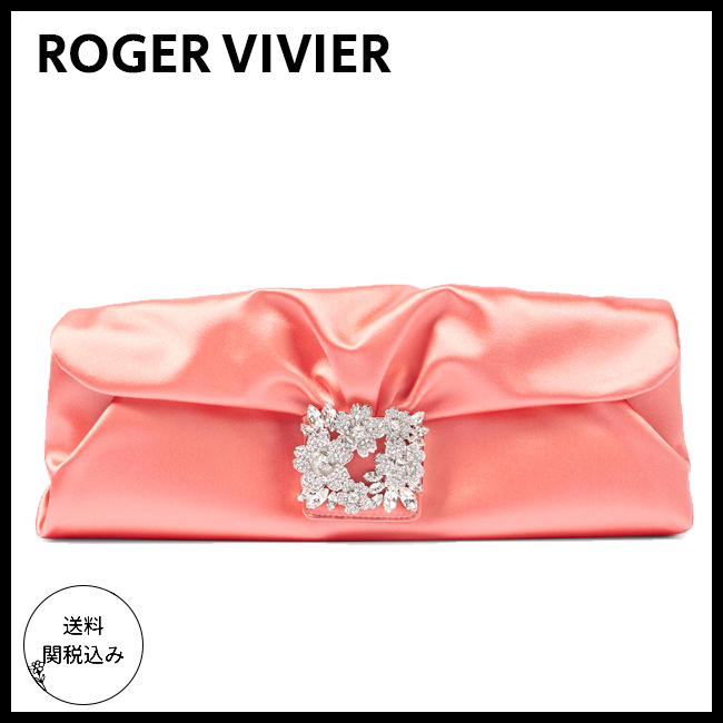 国内発送【ROGER VIVIER】エフロレッセンス サテンクラッチ