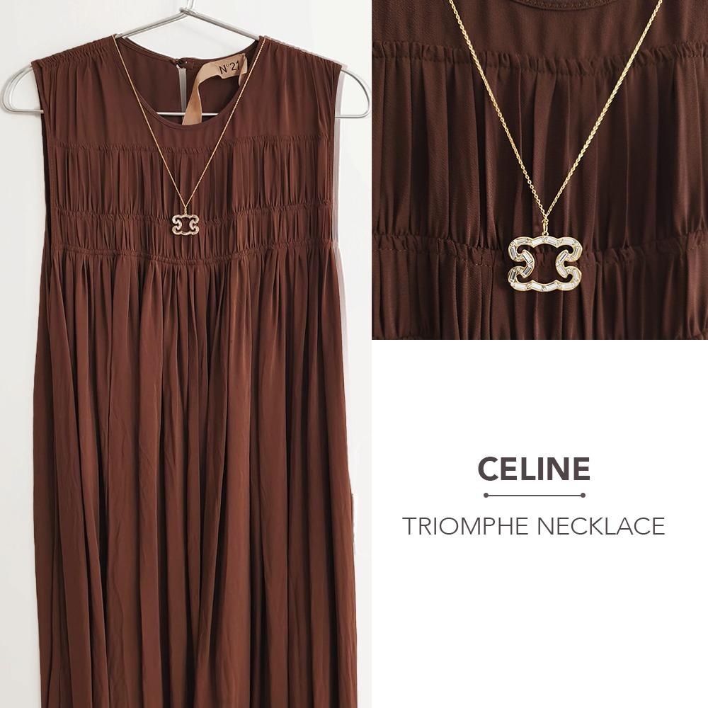 CELINE トリオンフ フレーム スパークル ネックレス