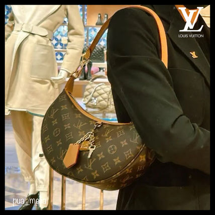 可愛いらしい三日月型【Louis Vuitton】ルーピング ハンドバッグ かわいい三日月型☆》Louis Vuitton ルーピング ハンドバッグ