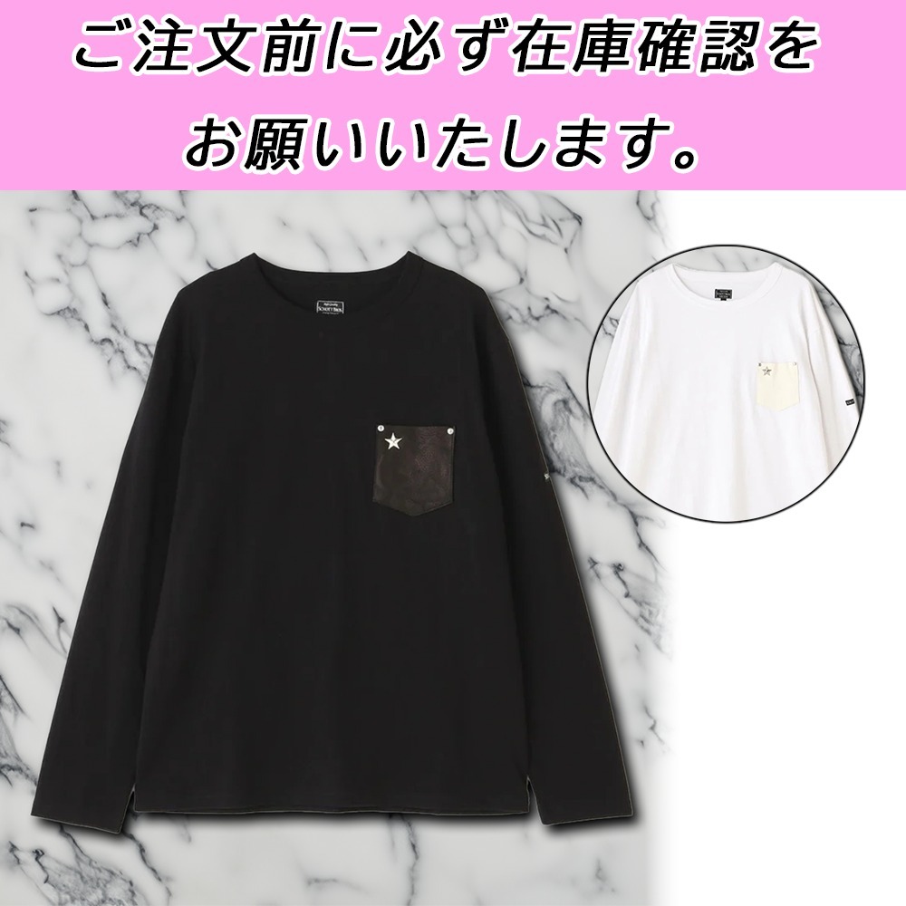 国内配送★Schott★レザーポケット ロングスリーブ Tシャツ