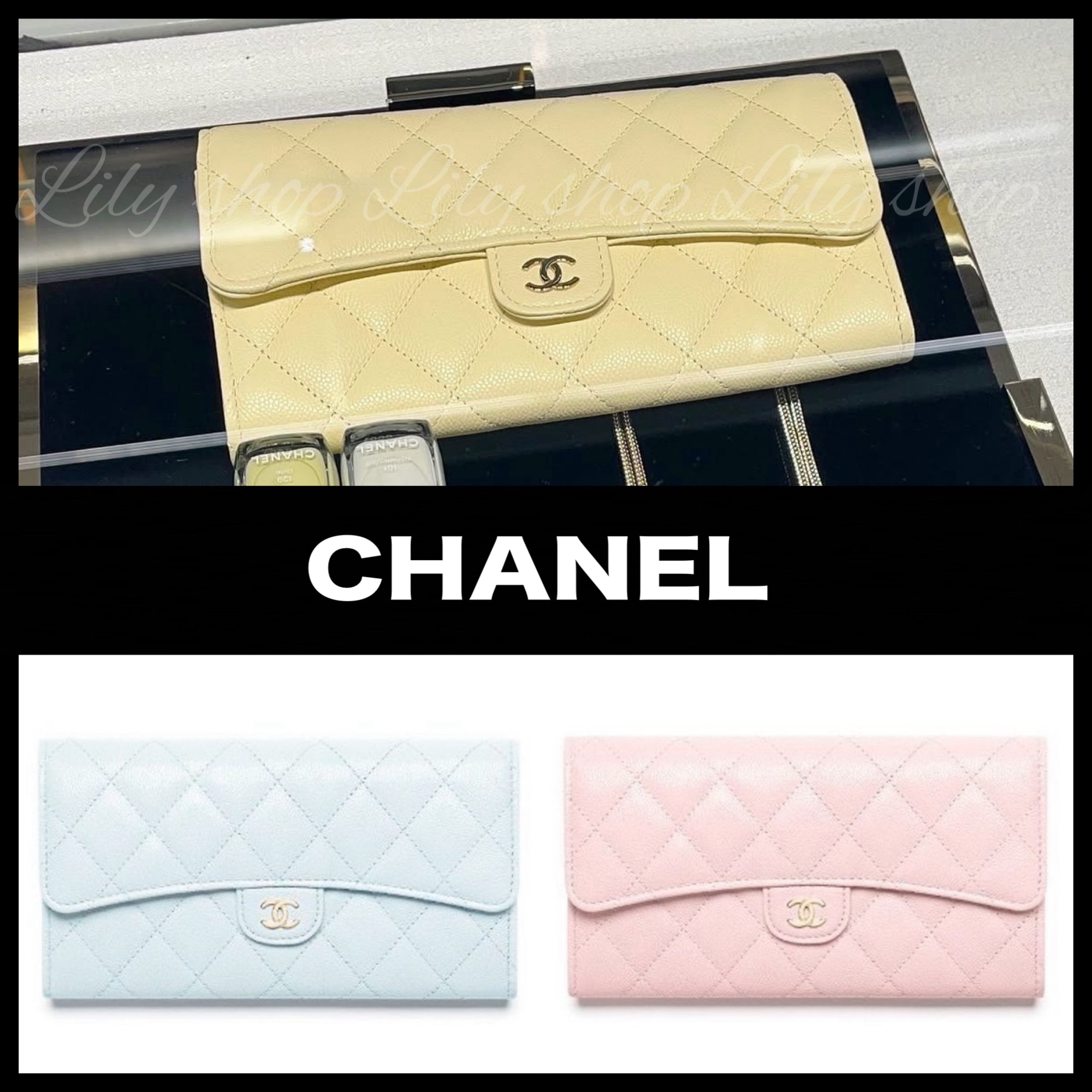 【人気♡パステル】CHANEL ロング フラップウォレット