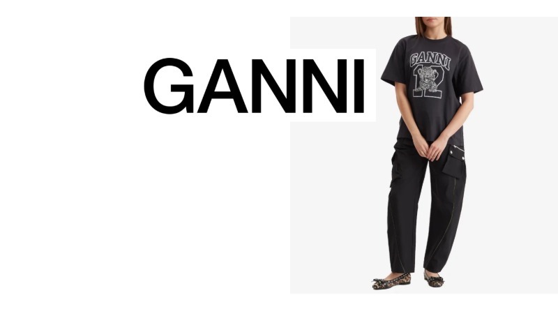 パンツ GANNI Stretch Shell Elasticated Cargo Pants