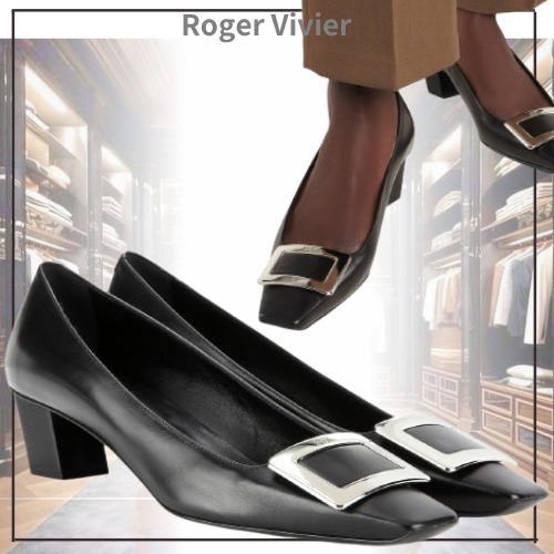 【オフィスに使える】Roger Vivier Belle Vivier レザーパンプス