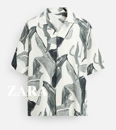 ★ドイツ発*ZARA*新作*アブストラクトプリントTシャツ/BF★ ZARA ザラ アブストラクトプリント ニット Tシャツ lサイズ