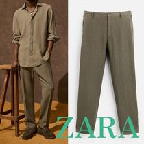 【ZARA】リネン100% パンツ 4410/010/052 リネン100% パンツ - ライトベージュ | ZARA Japan / 日本