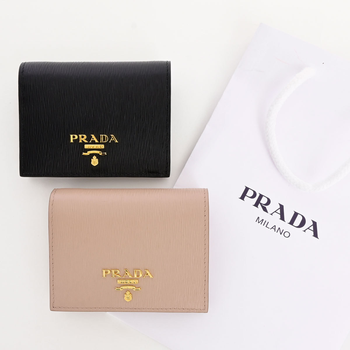 【最短翌日着】PRADA 二つ折り ミニ 財布 1MV204 2B6P