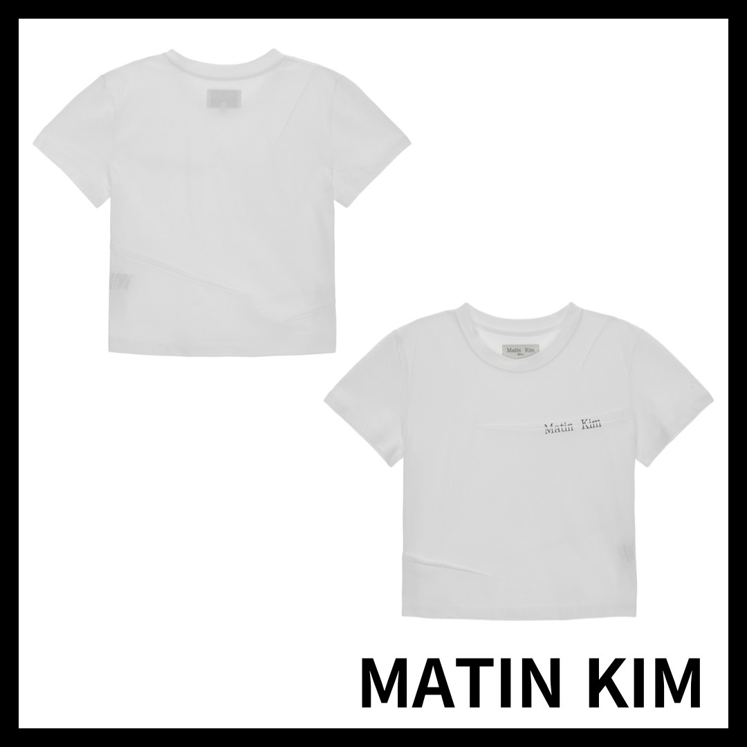 ★Matin Kim★ SLIT PINTUCK POINT CROP TOP IN WHITE MK2411TS0