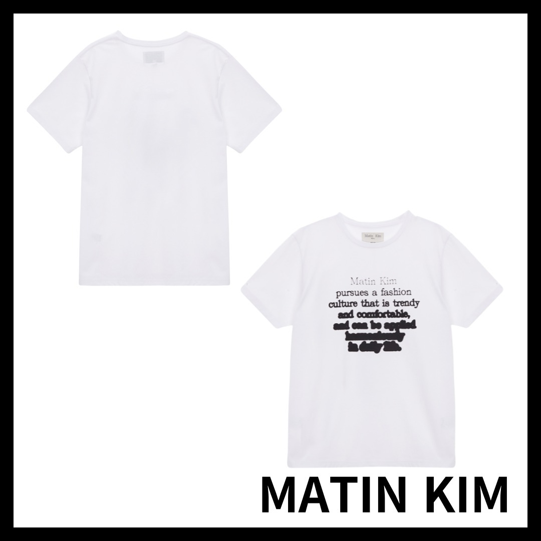 ★Matin Kim★ INK LETTERING TOP IN WHITE MK2400TS023MWH