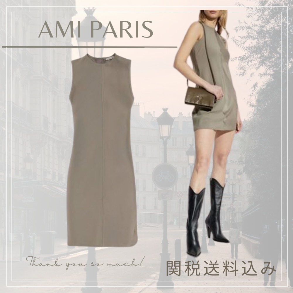 【AMI PARIS】アミパリズ ベージュ ワンピース レディース