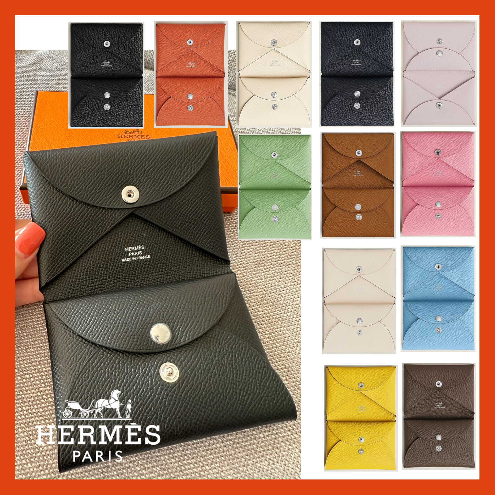 【ミニマムでコンパクト♪】Hermes カルヴィデュオカードケース