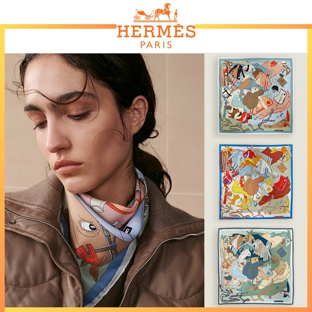 【高級志向のあなたへ】HERMES ペレ・メレ・セリエ スカーフ 70