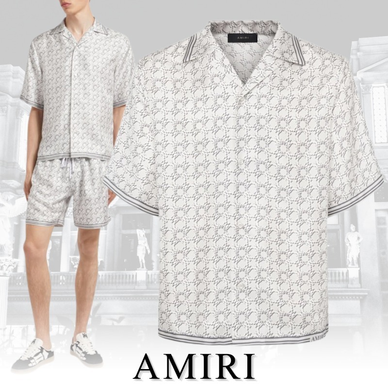 AMIRI アミリ シルクボウリングシャツ MA Quad モノグラム