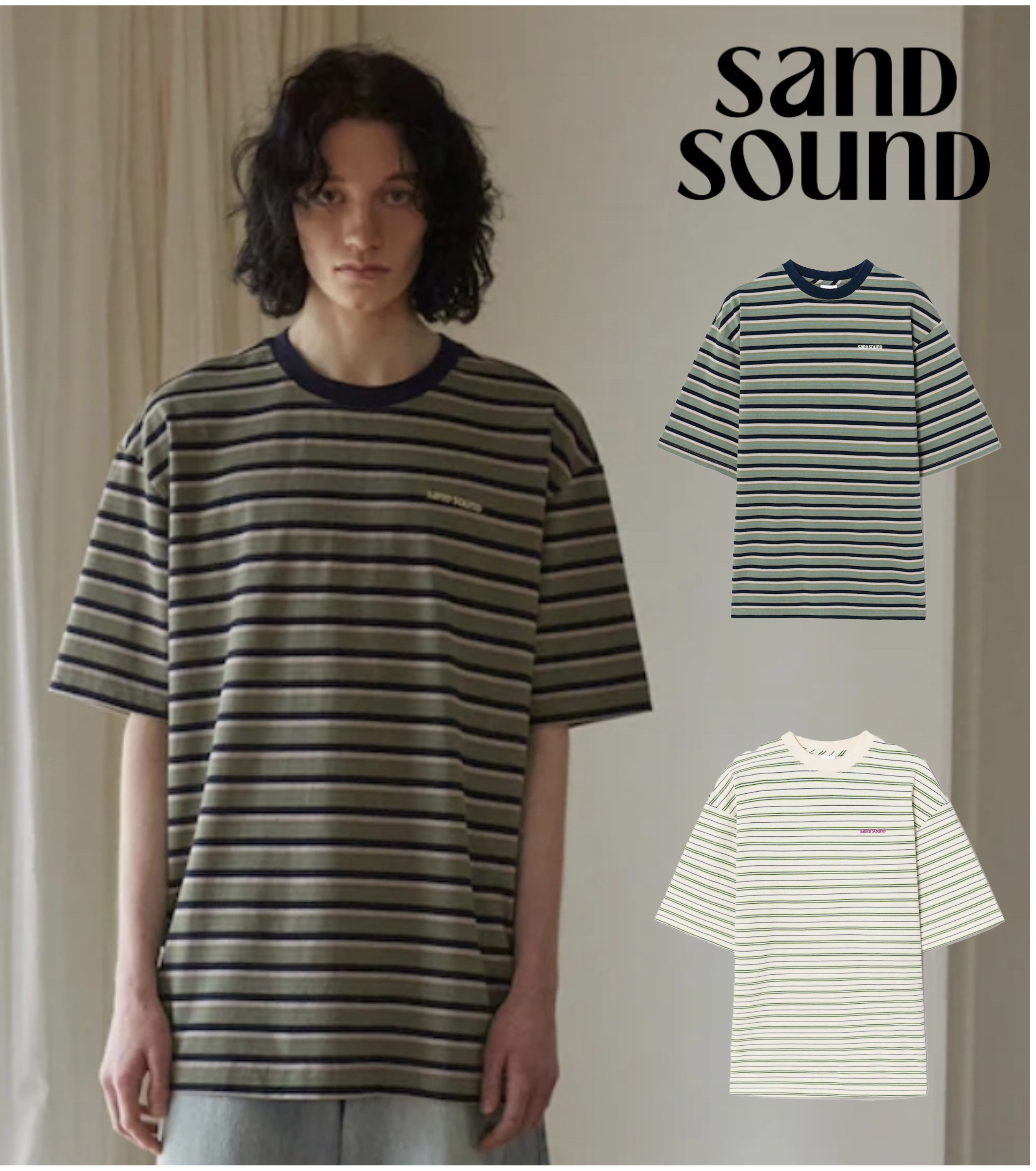 韓国発！【SAND SOUND】Stripe oversized fit T-shirt