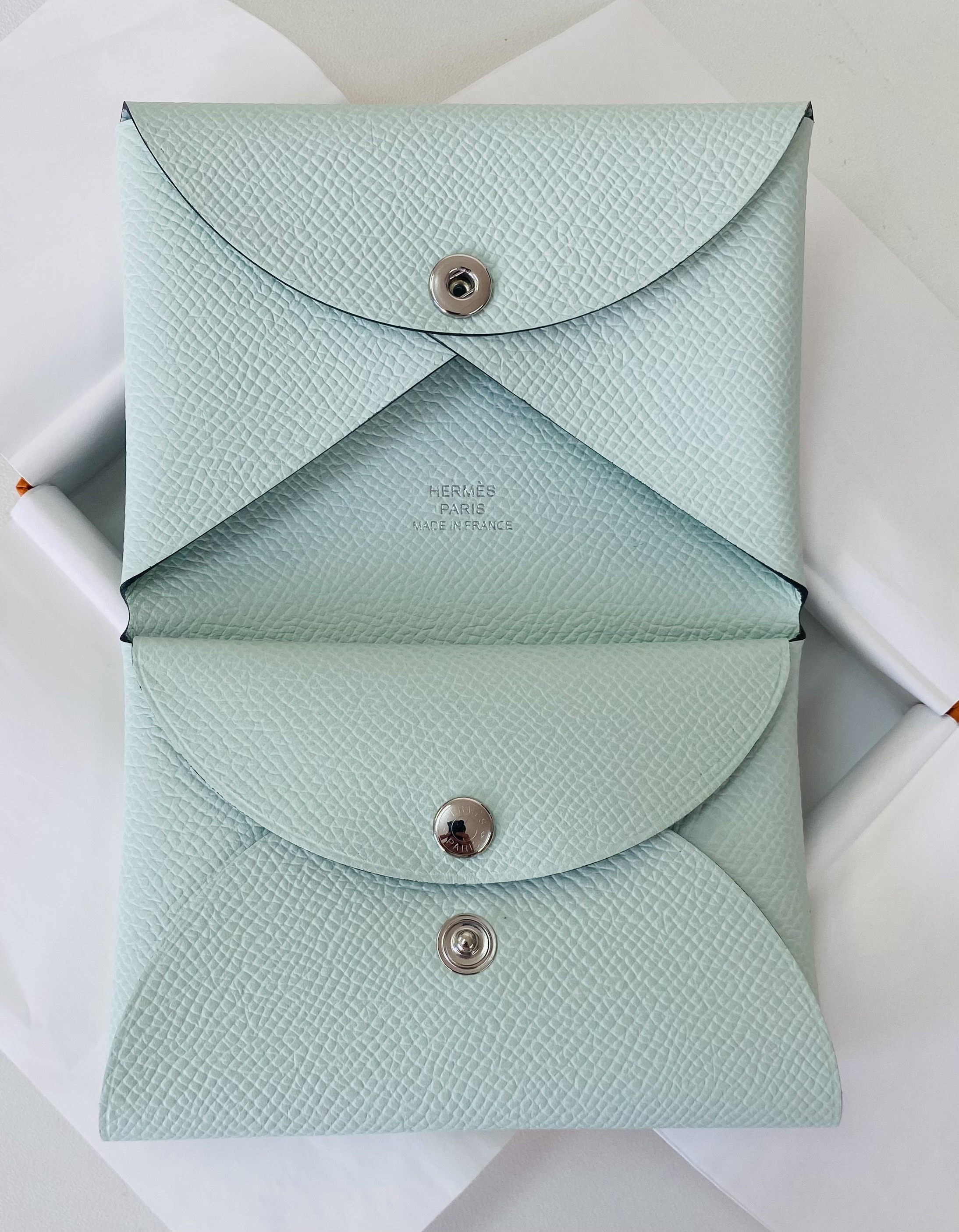 国内即発 HERMES エルメス 財布 カルヴィ デュオ ペパーミント