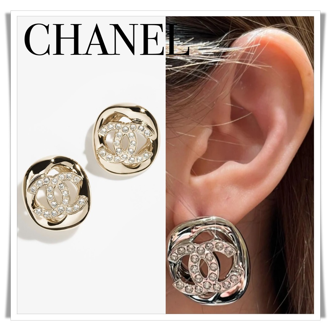 《25s》CHANEL ピアス ゴールド & クリスタル