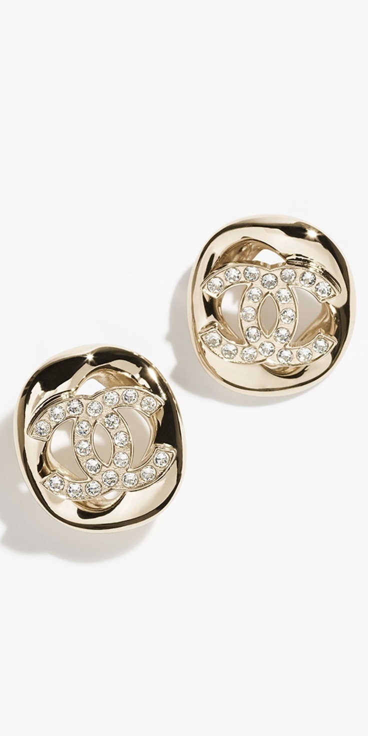 《25s》CHANEL ピアス ゴールド & クリスタル