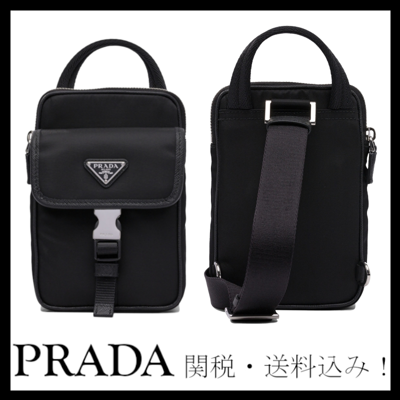 ＊PRADA＊Re-Nylon xサフィアーノレザー スマートフォンケース