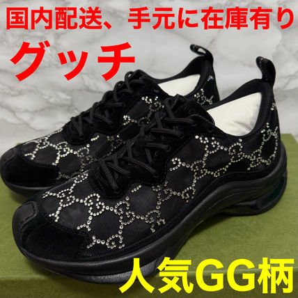 【国内配送、GUCCI 】グッチ RUN スニーカー ブラック org.jpg