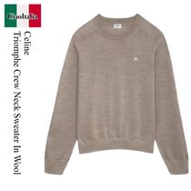 Celine Triomphe Crew Neck Sweater In Wool