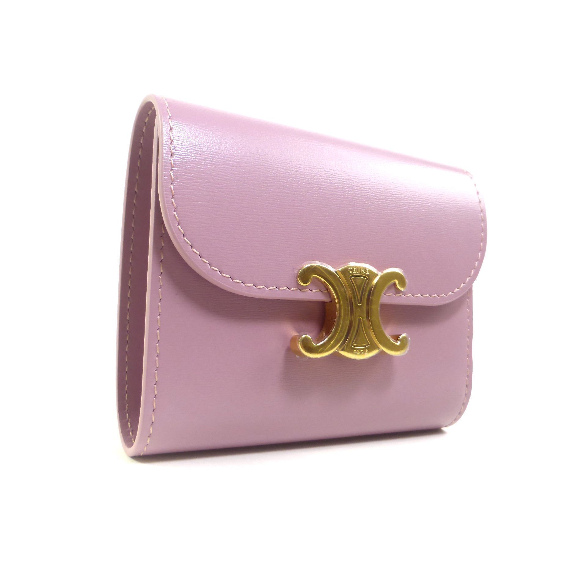 国内即発【CELINE】フラップウォレット トリオンフ 10D78 ピンク