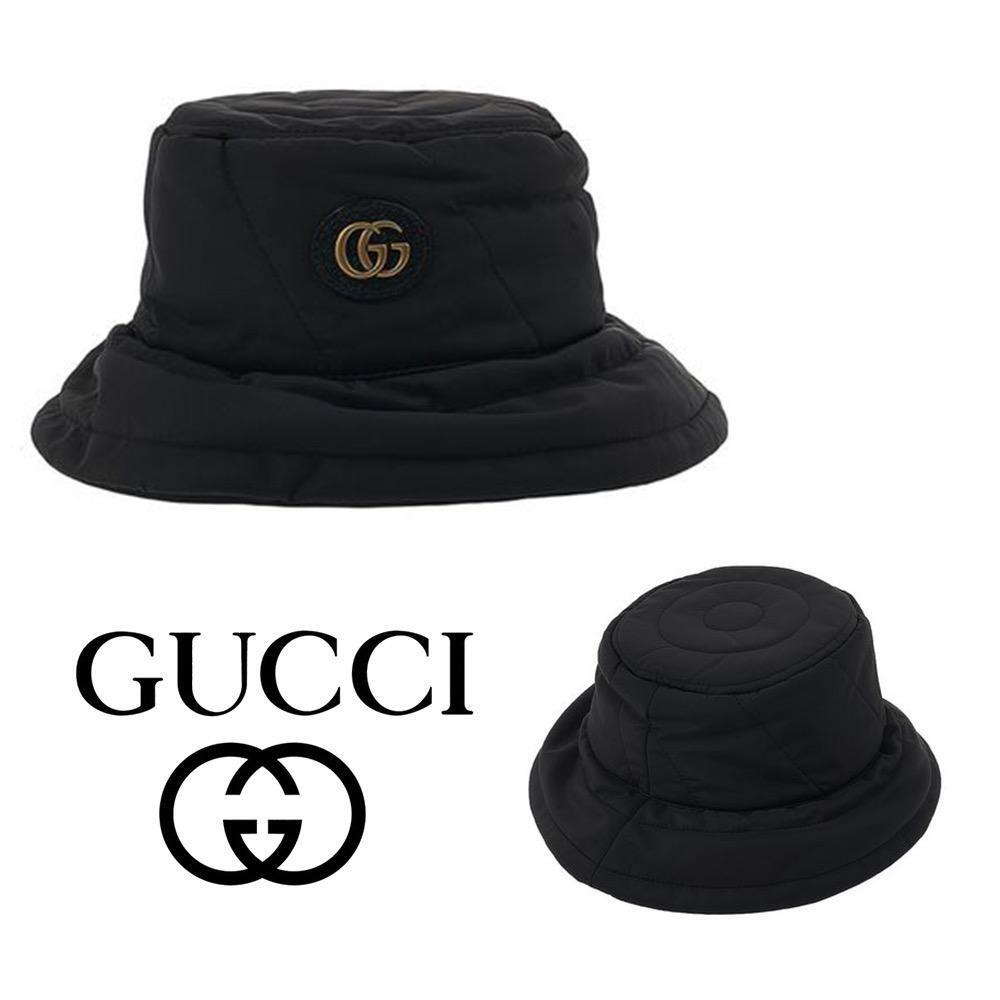 GUCCI バケットハット ロゴ バケハ ブラック キルティング 帽子