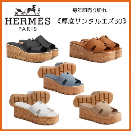 【定番♢厚底】HERMES サンダル【エズ】30 ホワイト ホワイト（白）系 日本 HERMES Eze30(エルメス エズ30) - 海外