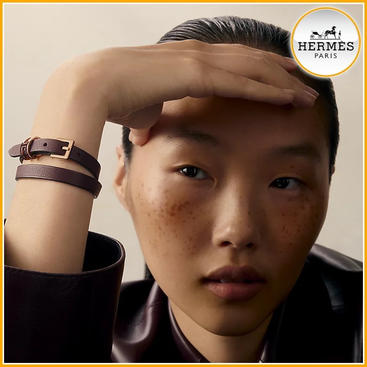 【シンプル♪】HERMES レザーブレスレット 《ポップH》
