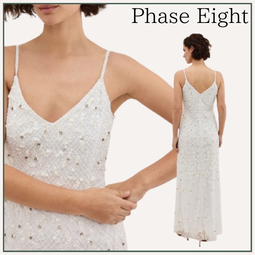 【ビーズ装飾】Phase Eight / alexia キャミ マキシドレス