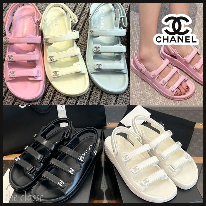 【可愛い三本ベルト♡】CHANEL サンダル スポサン