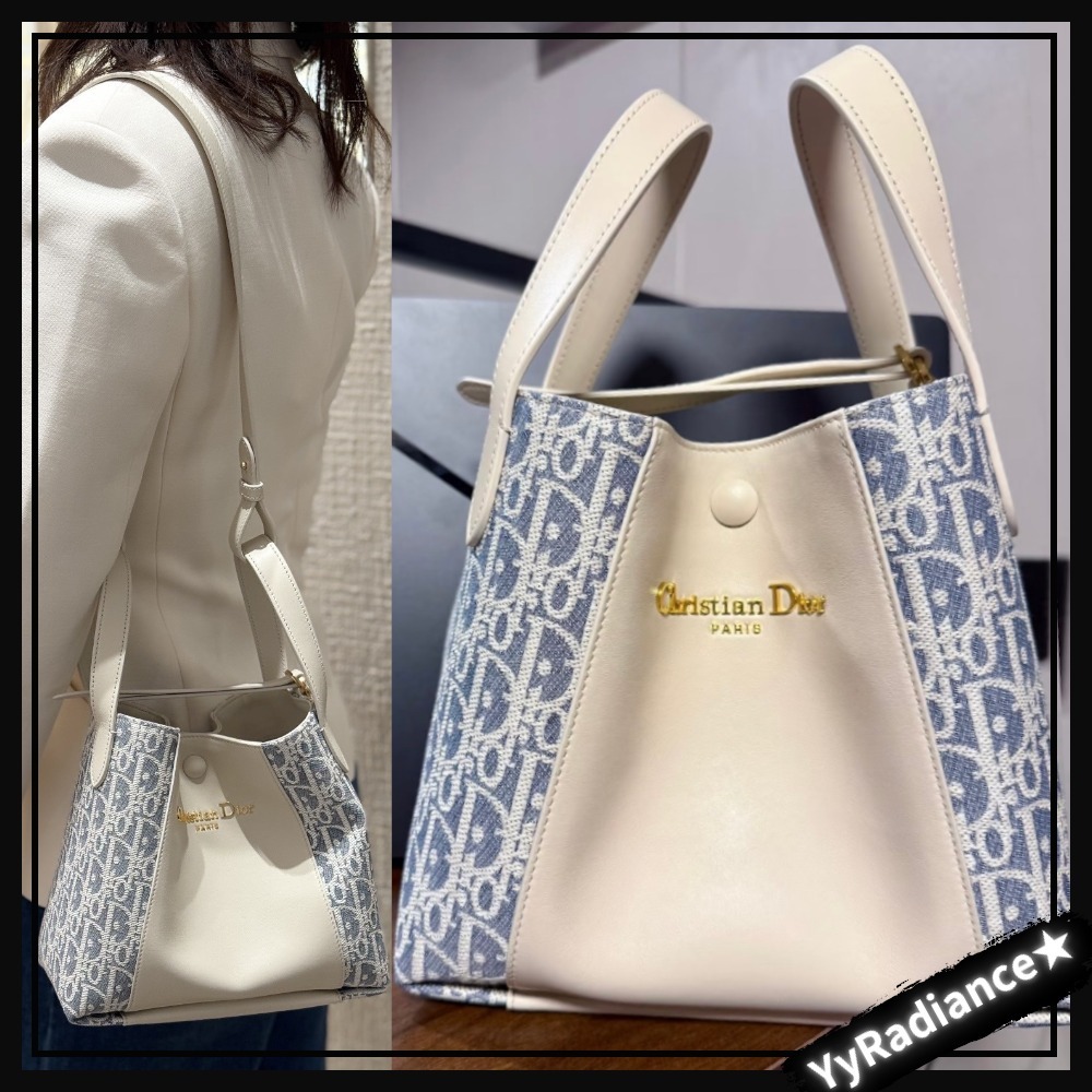 【爽やかなカラーで上品さも♡】DIOR バスケットバッグ