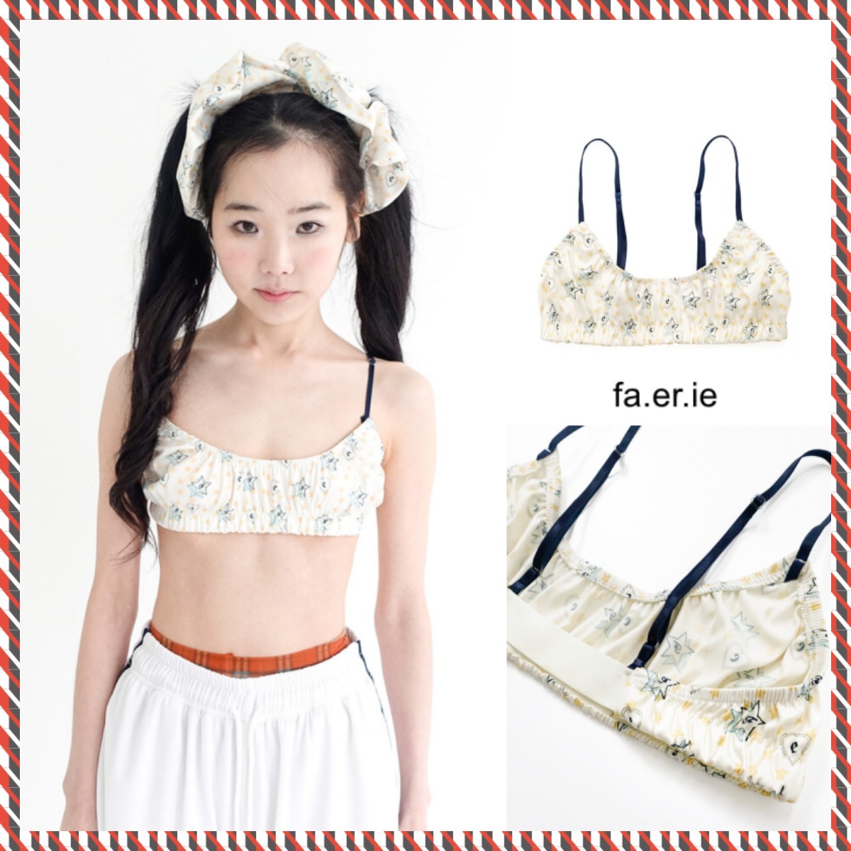 【fa.er.ie】popping heart&star bralette