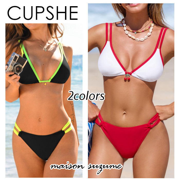 【CUPSHE】フルーツチャーム☆ダブルストラップ ビキニセット