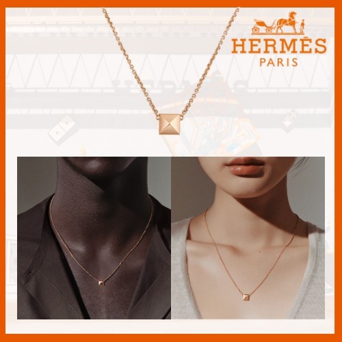 【気品感じるシンプルデザイン】 HERMES Clou d'Hネックレス
