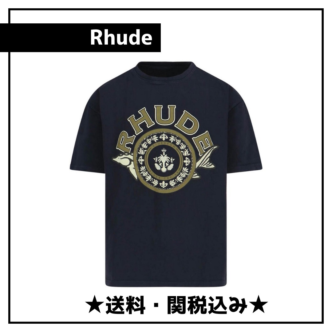 ★送料・関税込み★【Rhude】ロゴ マキシプリント T シャツ