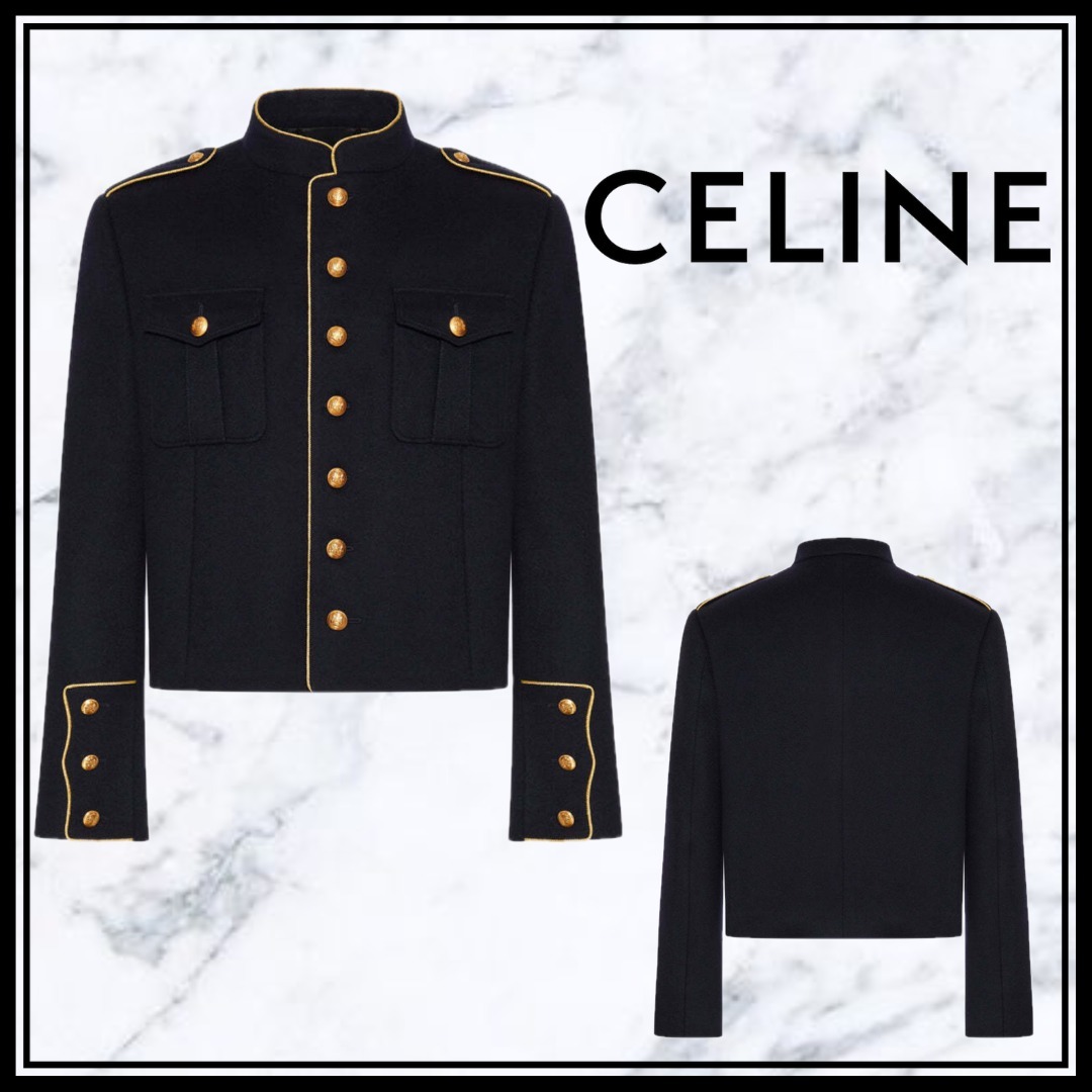 【CELINE】 ミリタリー スペンサー ジャケット ウール 2V00S998K