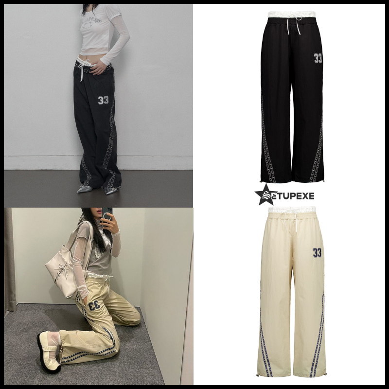 ★SETUP-EXE★ 33 STAR LINE PANTS / BLACK, BEIGE