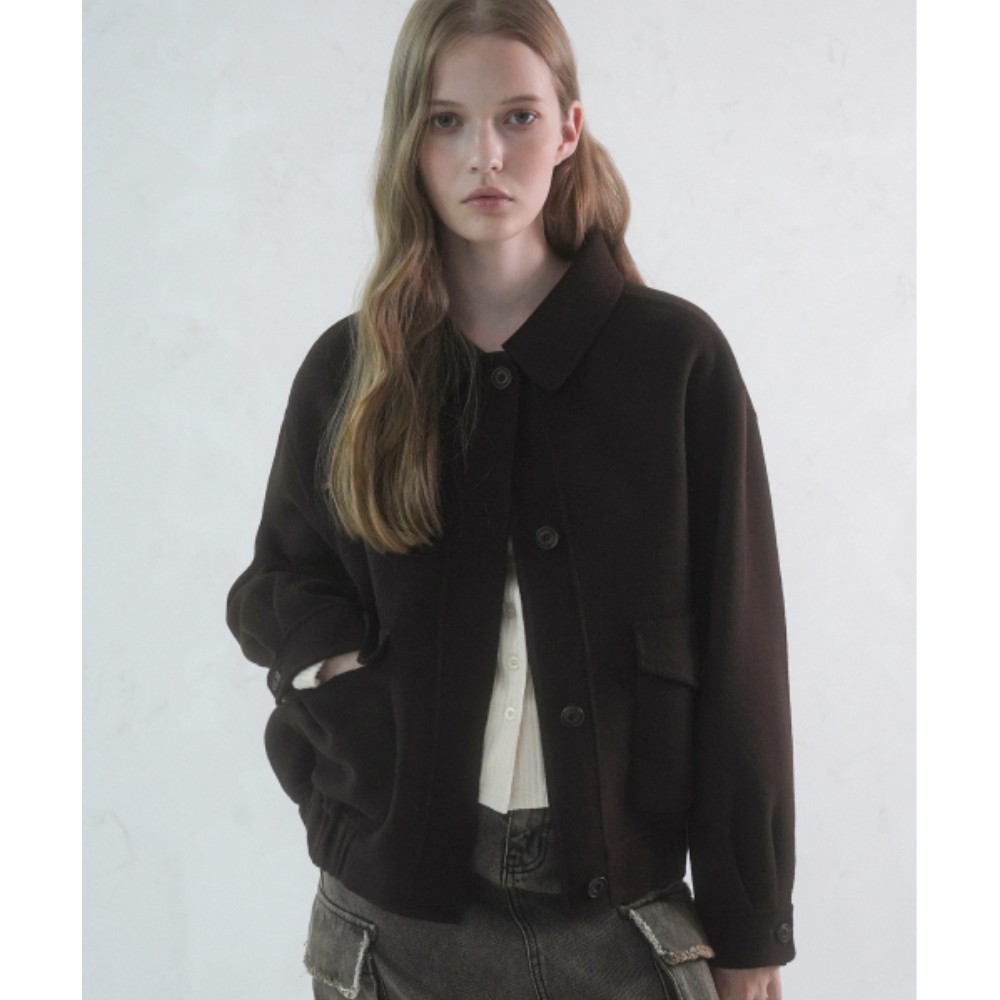 ブルゾン AVANDRESS Modern Wool Collar Jacket BROWN