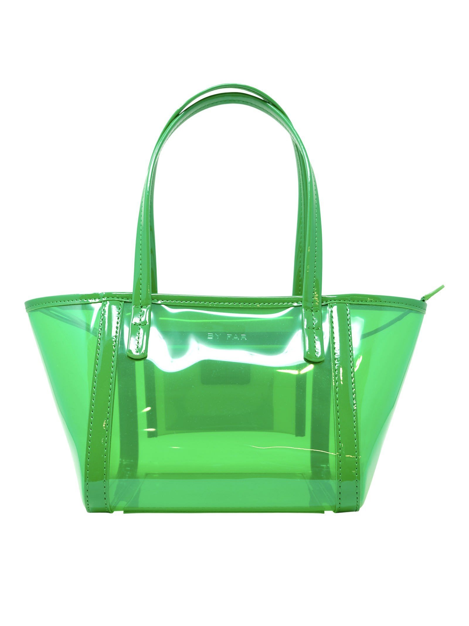 【送料&関税込】By Far Bar Tote Transparent Green Pu Handbag