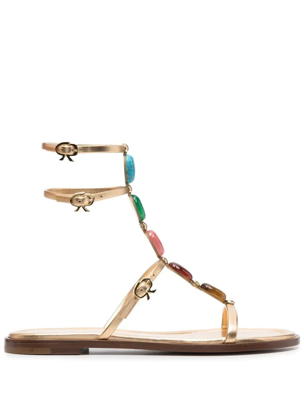 【送料&関税込】Gianvito Rossi Shanti 05 Sandals In Gold Met
