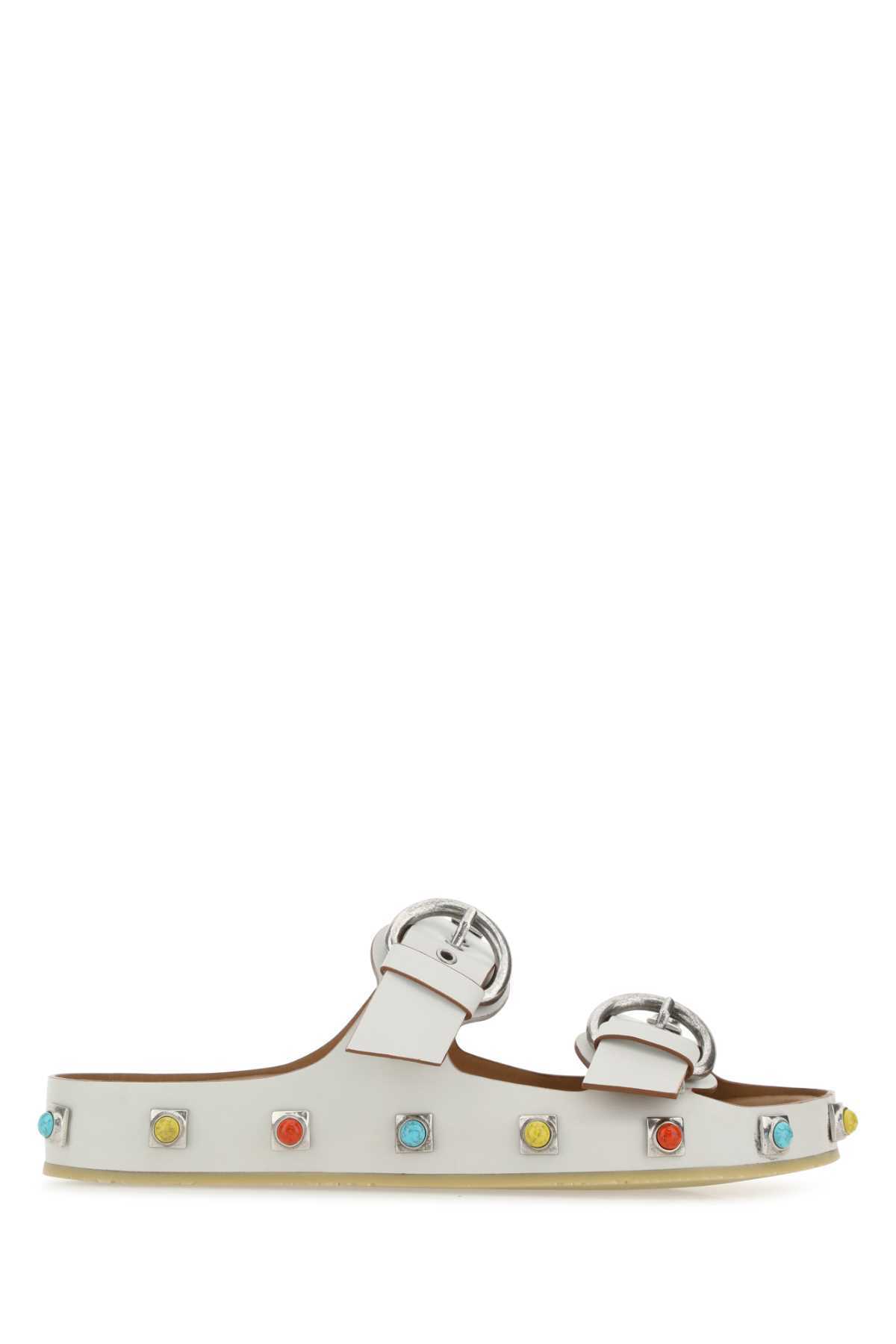 【送料&関税込】Etro Chalk Leather Crown Me Slippers