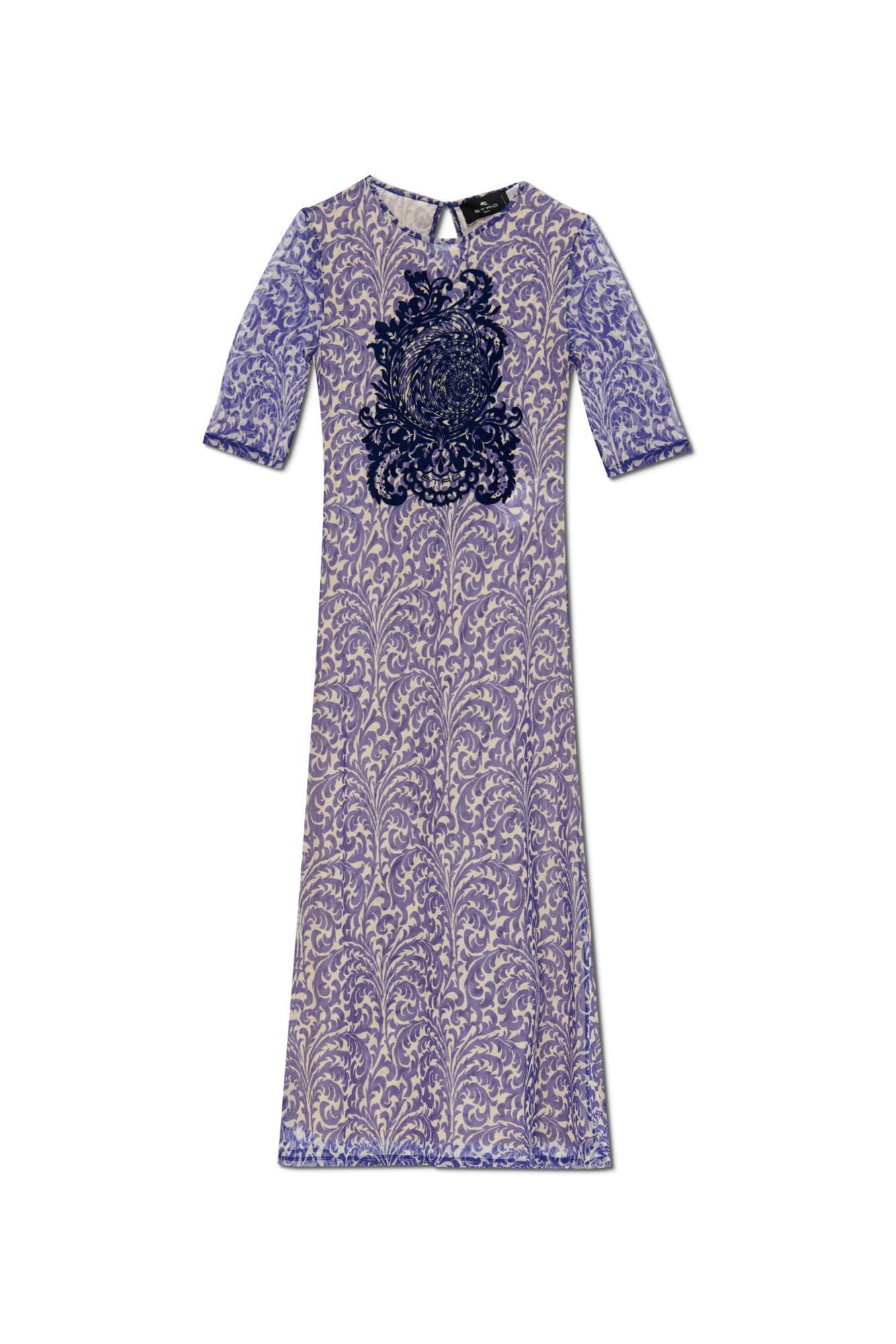 【送料&関税込】Etro Dress With Pattern And Velvet Finish