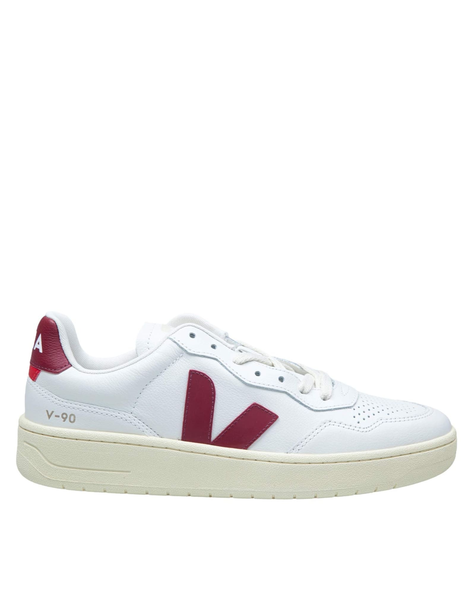 【送料&関税込】Veja Sneakers V-10 In White And Marsala Leat
