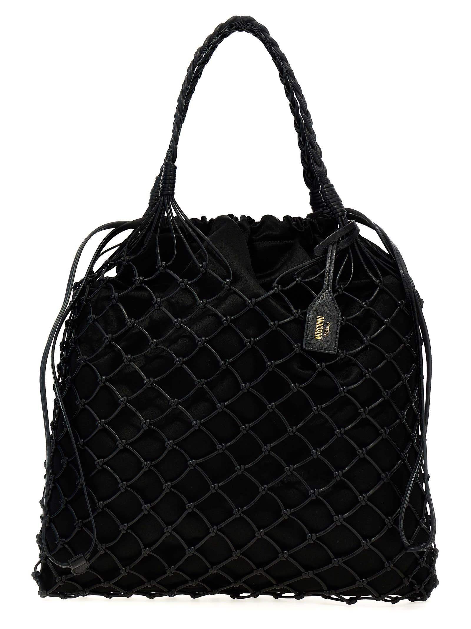 【送料&関税込】Moschino Woven Nappa Leather Shopping Bag